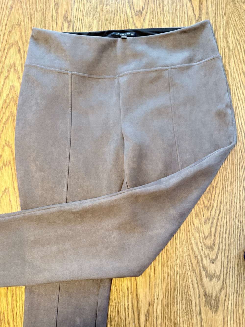 Andrew Marc XL Brown Suede-Look Pull-On Pants